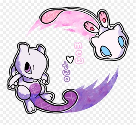 Mew Two Mew Y Mewtwo Chibi Clipart 3479399 Pinclipart