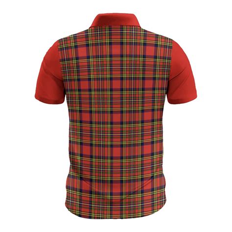 Tartan Polo Hepburn Plaid Mens Polo Shirt Clan Crest Scottish Shop