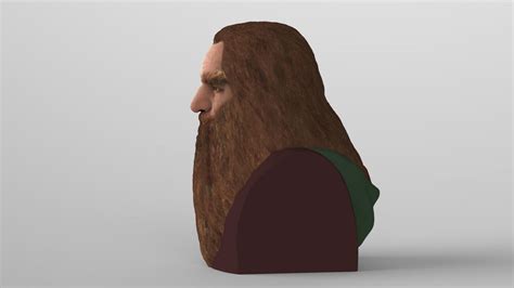 Artstation Gimli Lord Of The Rings Bust Full Color 3d Printing Ready