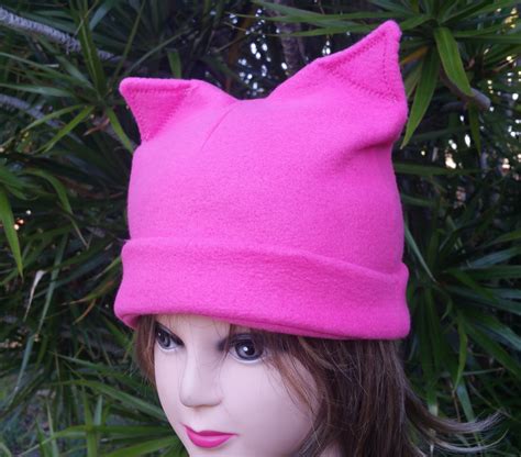 Pink Pussycat Hat Fleece Pink Pussycat Pink Hat Pink Pussy Etsy