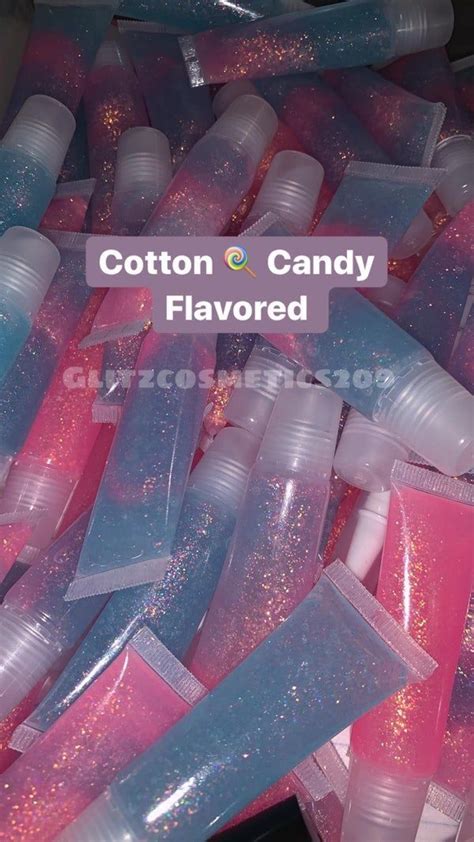 Cotton 🍭 Candy Flavored Lip Gloss Homemade Lipgloss Lips Glitter