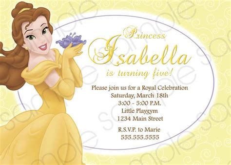Princess Belle Printable Invitation By Thepinkden On Etsy Via Etsy