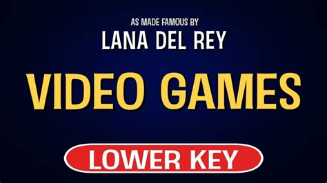 Lana Del Rey - Video Games | Karaoke Lower Key - YouTube