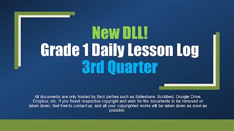 New DLL Grade 1 Daily Lesson Log For 3rd Quarter