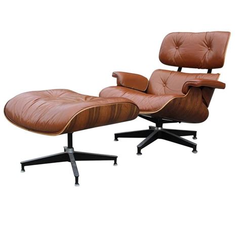 Modern Eames Rosewood Light Brown Leather Lounge Chair At 1stdibs