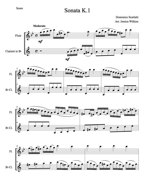 Overture 5, the world's most innovative music notation software has a clean, powerful, easy to use interface. Scarlatti Sonata K.1 - Flute & Clarinet Duet (Digital ...