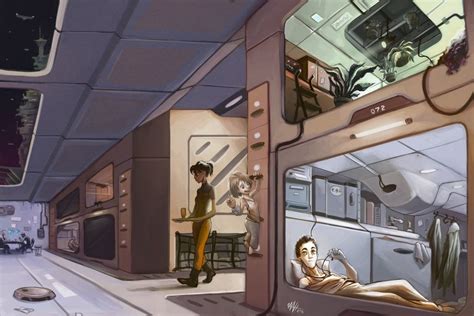Space Station Living Quarters By Luca72 Spaceship Interior Futuristic
