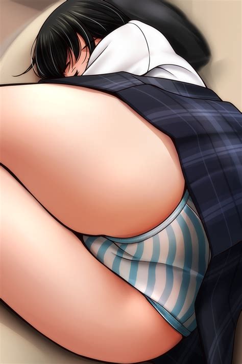 Matsunaga Kouyou Ass Pantsu Seifuku Shimapan Skirt Lift