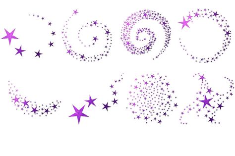 Purple Stars Star Swirls Halloween Clipart Swirling Etsy