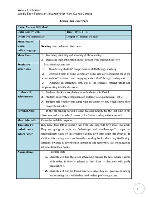 Reading Lesson Plan Reading Comprehension Speed Reading