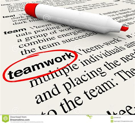 Teamwork Dictionary Definition Word Circled Stock Illustration ...