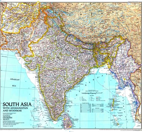 Большая подробная карта Индии Large Detailed Map Of India