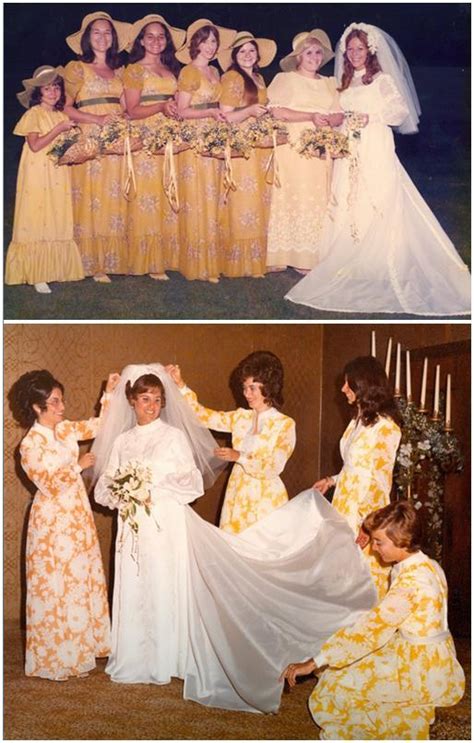 Ugly Bridesmaid Dresses In The 60s And 70s Bright Yellows And Bold Patterns