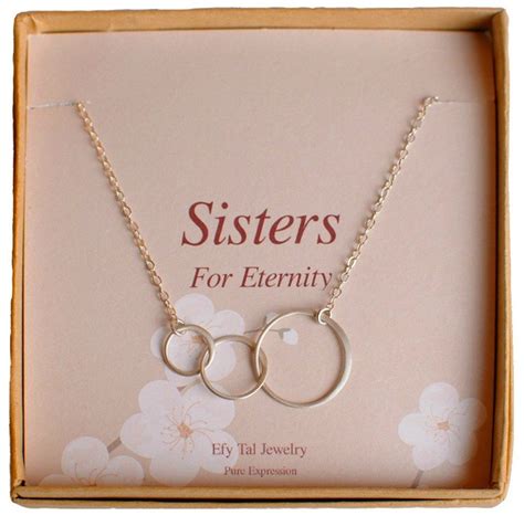 Efytal Sister Ts From Sister 925 Sterling Silver 3 Circles Necklace