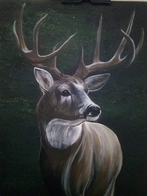 Acrylic Buck Painting By Bradwalker49 On Deviantart Deer Painting