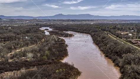 The Rio Grande Small Islands In The River In Albuquerque New Mexico