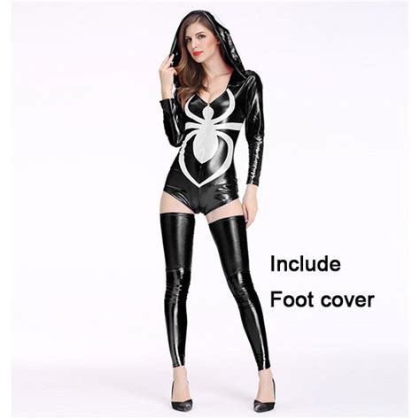 spiderman women costume black spider zentai suit sexy women halloween take supply