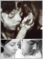 黃文星去年拍MV，妻子兼經紀人張筑涵為他戴項鍊，黃文星在臉書上公布寶寶的超音波照（取自臉書）。