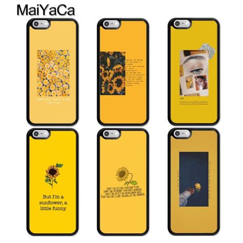 Maiyaca Yellow Aesthetic Art Rubber Phone Case For Iphone 6 6s 7 8 Plus