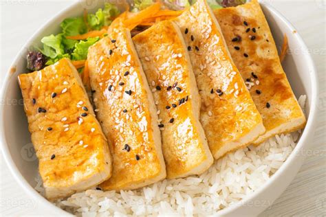 Teriyaki Tofu Rice Bowl Vegan Food Style 3620577 Stock Photo At Vecteezy