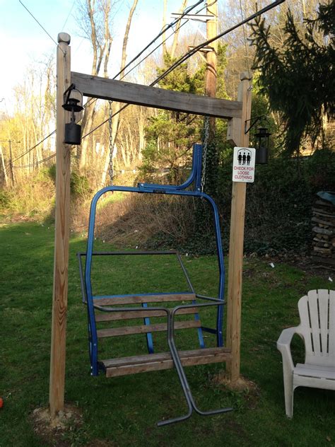Ski Lift Chair Swing Using An Old Double Chair Frame From A Local Ski