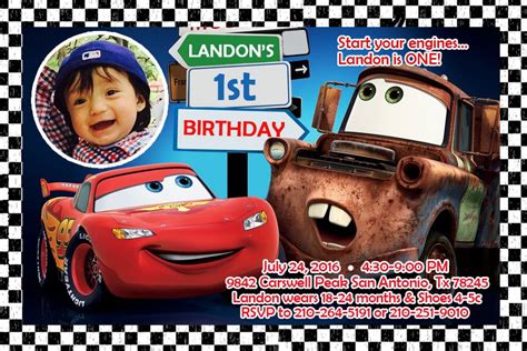 Cars Invitation Cars Invitation Invitations 1st Birthday Bday Toy