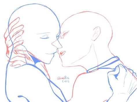 A Drawing Of Two People Facing Each Other With One Holding The Other S Head