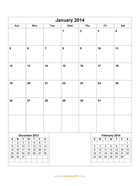 Huge sale on 2014 yearly calendar now on. January 2014 Calendar - Blank Printable Calendar Template ...
