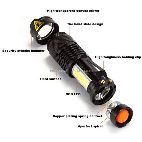 Alonefire Sk68 Xpe Q5 Cob Led Mini Zoom Flashlight Portable Waterproof