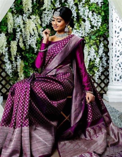 Purple Kanchi Pattu Saree For Bridal Look Meghams Latest Silk Sarees Bridal Sarees South