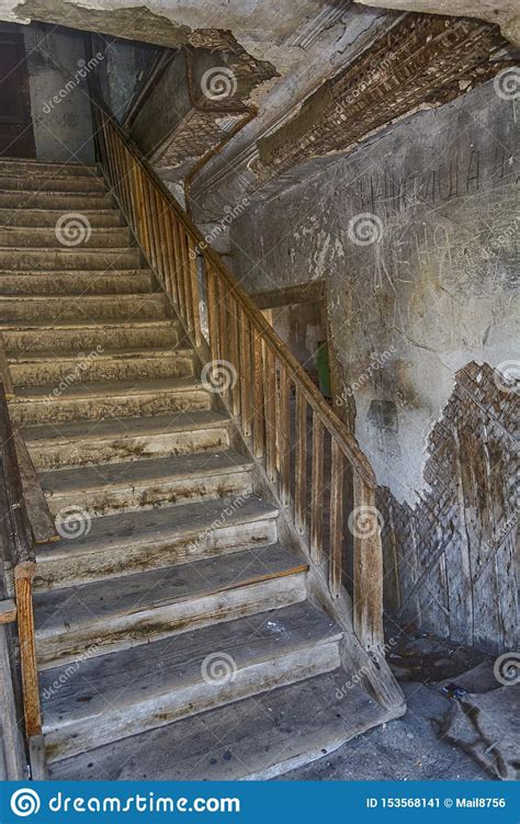 Old Ruined Staircase In An Old House Stock Image Image Of Door