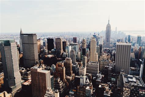 The Downtown New York City Skyline As Seen From The Top Of The Rock