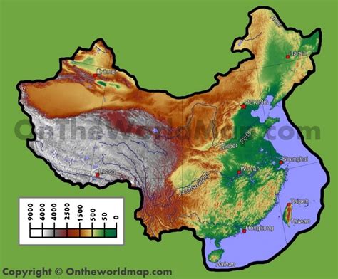 Downloadable Physical Maps Of China By China Mike