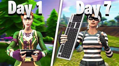 1 Week Controller To Pc Progression Fortnite Controller To Keyboard