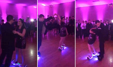 Newlyweds Matthew And Jaclyn Surprise Their Guests With Hoverboard