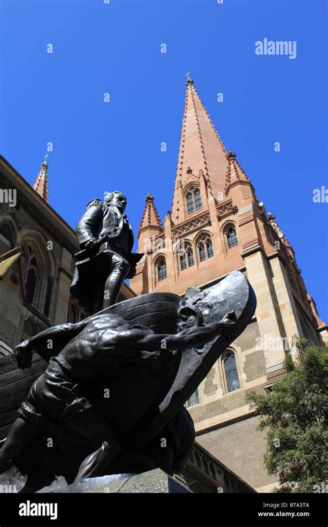 Captain Matthew Flinders Statue Outside St Pauls Cathedral Swanston