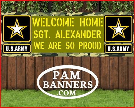 Large Army Military Welcome Banner And Signs 6x2 With Grommets Etsy