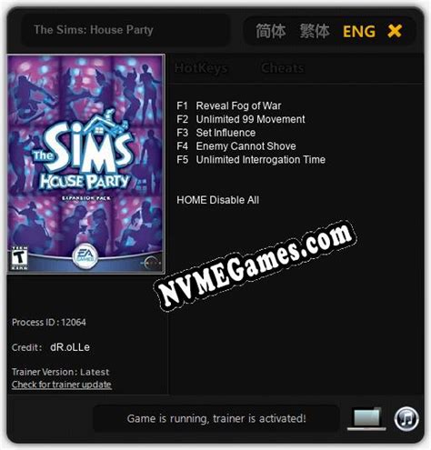 The Sims House Party Treinador V1084 Nvmegamescom