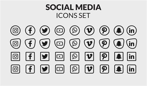 Popular Social Media Icons Set 10307820 Vector Art At Vecteezy
