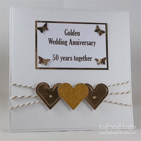 Handmade 50th Wedding Anniversary Card Golden Folksy