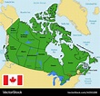Canada map with regions and their capitals Vector Image