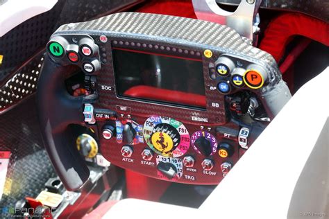 A wood steering wheel can personalize your vehicle's interior with an exclusive design that will ideally complement any dashboard. Ferrari steering wheel, Bahrain International Circuit, 2016 | Motor Journal | Pinterest