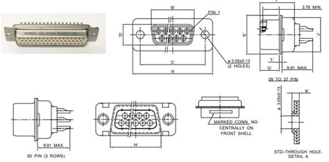 Mil Dtl 24308 Db25 Connector Pinout Datasheet And Specs