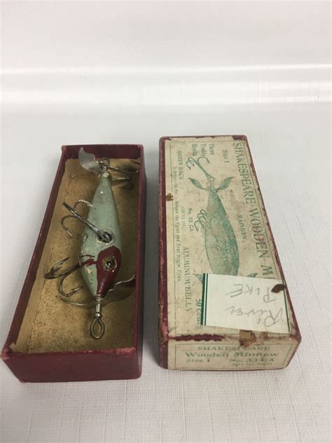 Vintage Shakespeare Minnow Wooden Fishing Lure With Box Ebay