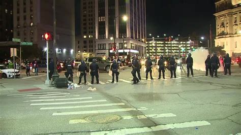 photos police and protesters clash in downtown detroit on friday night