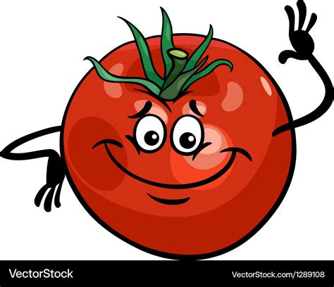 Cute Tomato Vegetable Cartoon Royalty Free Vector Image