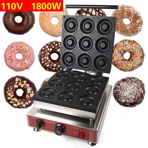 Commercial Nonstick Electric 9pcs Ring Doughnuts Donut Baker Maker