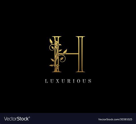 Gold Letter H Logo H Letter Design Vector With Golden Colors And