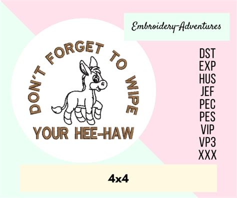 Wipe Your Hee Haw Embroidery Adventures