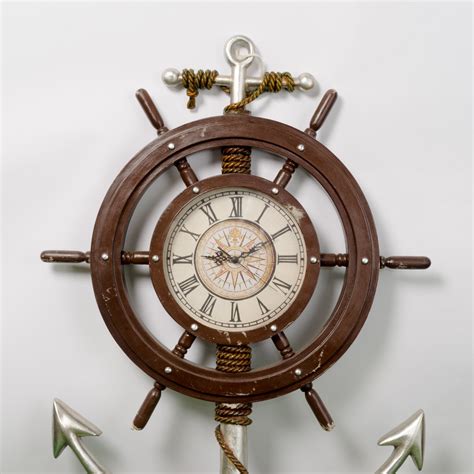 Nautical Themed Wall Clock And Anchor Ebth